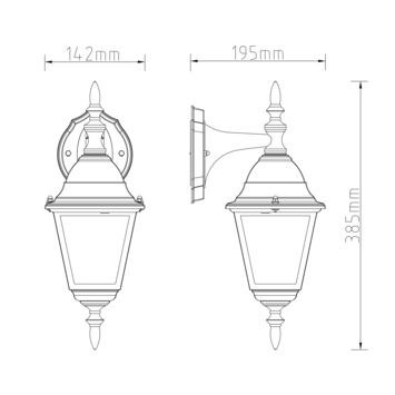 OK buitenlamp zwart down