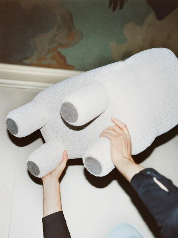 Design House Stockholm Lulu poef cream