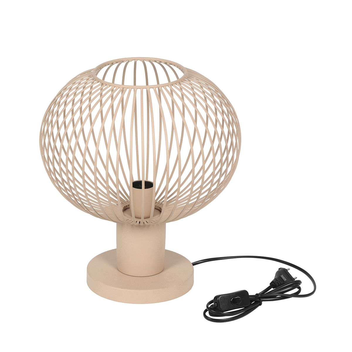 Moderne draad tafellamp beige 33cm - Gila