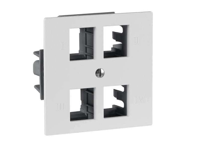 R&M Netzwerkdose EDIZIOdue 60 x 60, 4x 1 Port leer, Cat 6A, Netzwerkdose,