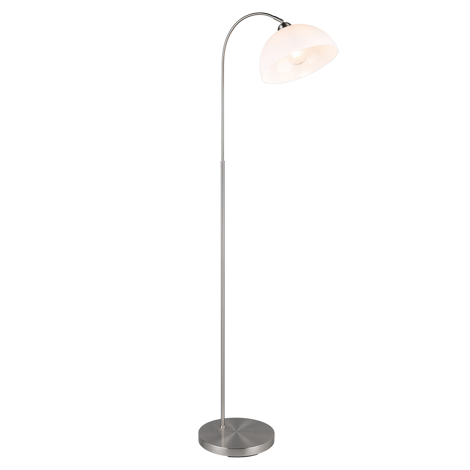Stehleuchte - Nickel matt - weiß - 170 cm
