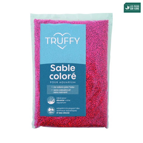 Sable coloré pour aquarium d'eau douce Truffy rouge 1Kg