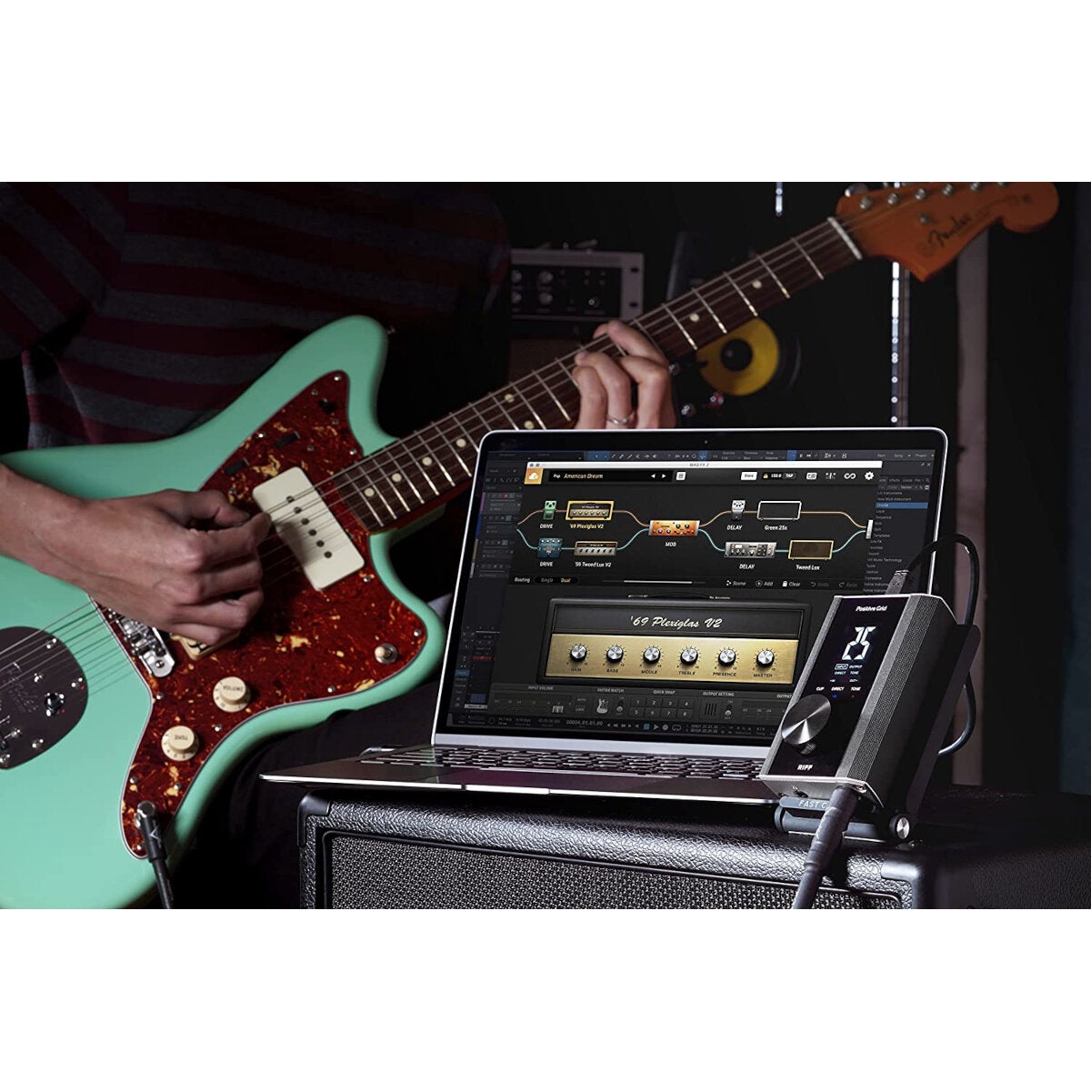 Positive Grid RIFF Green Guitar Audio Interface voor iOS & Desktop