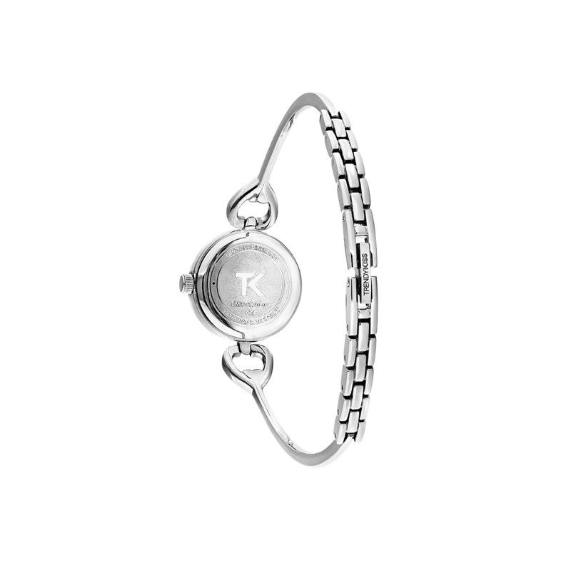 Montre femme analogique Trendy Kiss - Bracelet semi-rigide avec motif coeur et pierre - Astrid