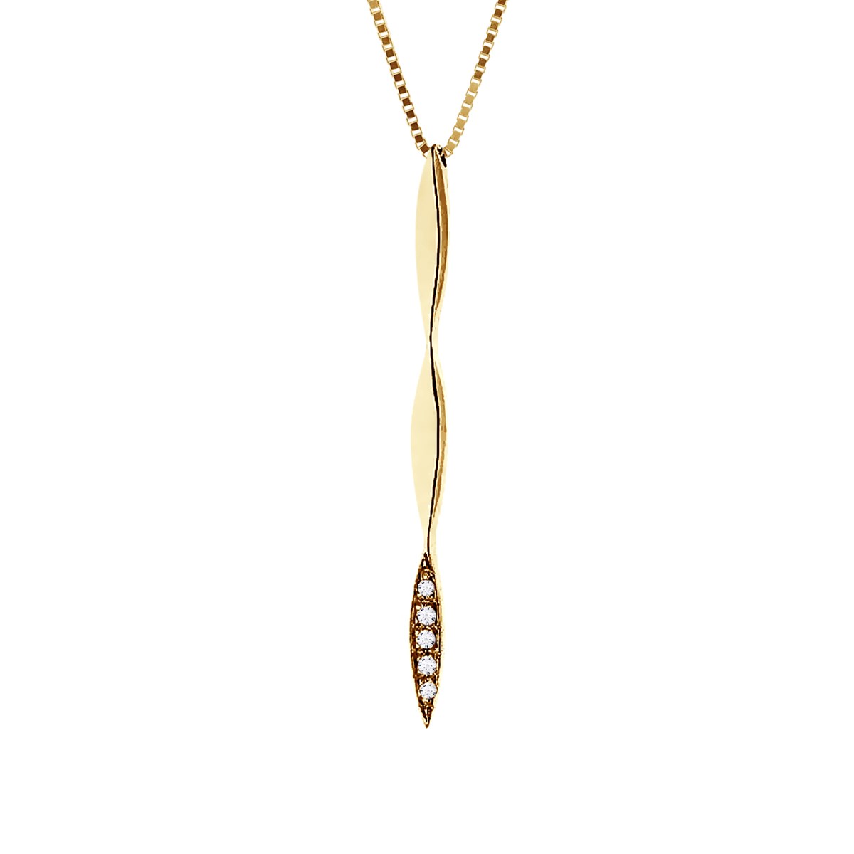 Collier Diamants 0,020 Cts Or Jaune 18 Carats