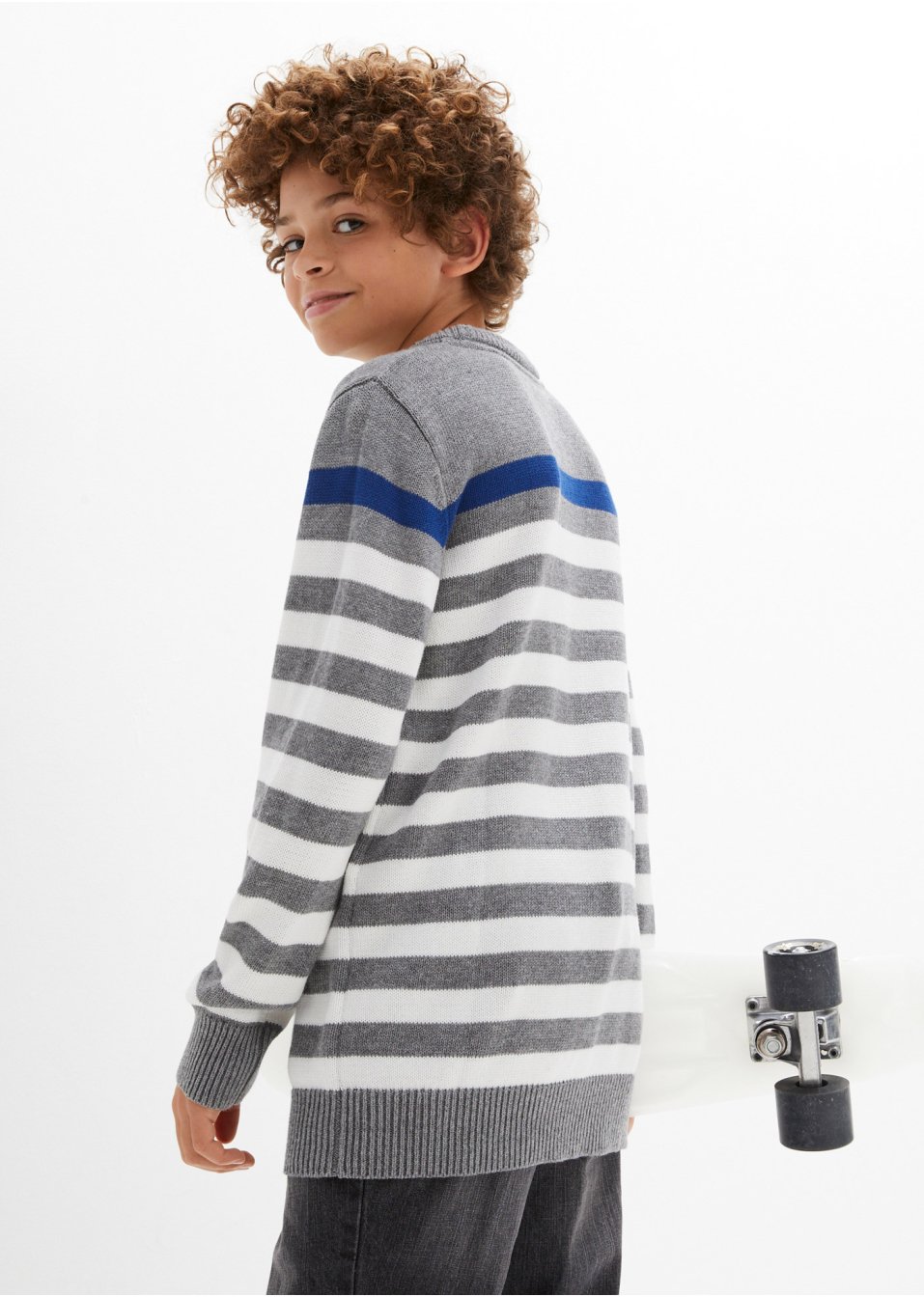 Pull en maille coton à rayures garçon