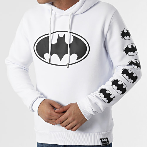 Sweat Capuche BW Front And Sleeve Blanc Noir