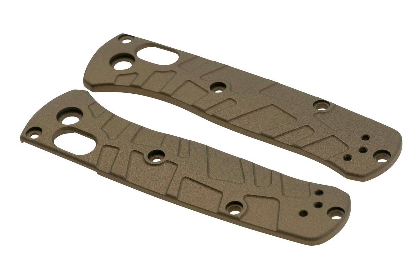 Lex Custom Benchmade Mini Bugout Scales MBUTHGGC Turtle Green Gold Titanium, handgreepschalen