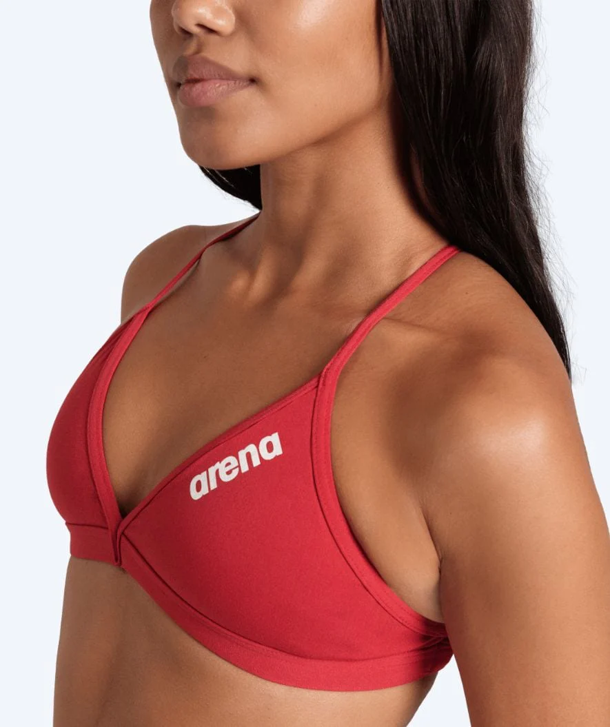 Arena bikini overdel til damer - Solid Tie Back - Rød