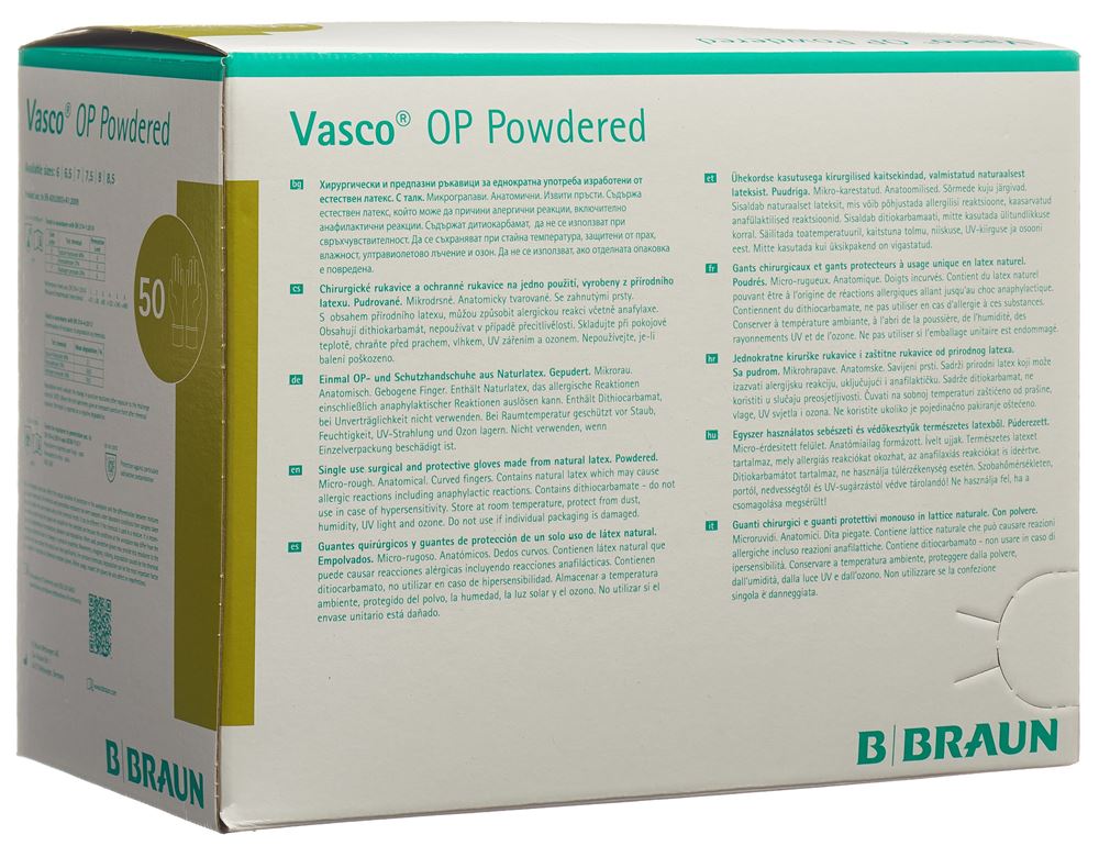 VASCO OP Powdered<br>50 Paar, Gr6.5