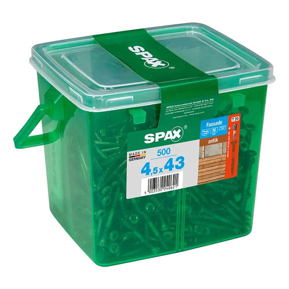 FASADESKRUE SPAX BLAX T-STJERNE A2 4,5X43MM 500STK