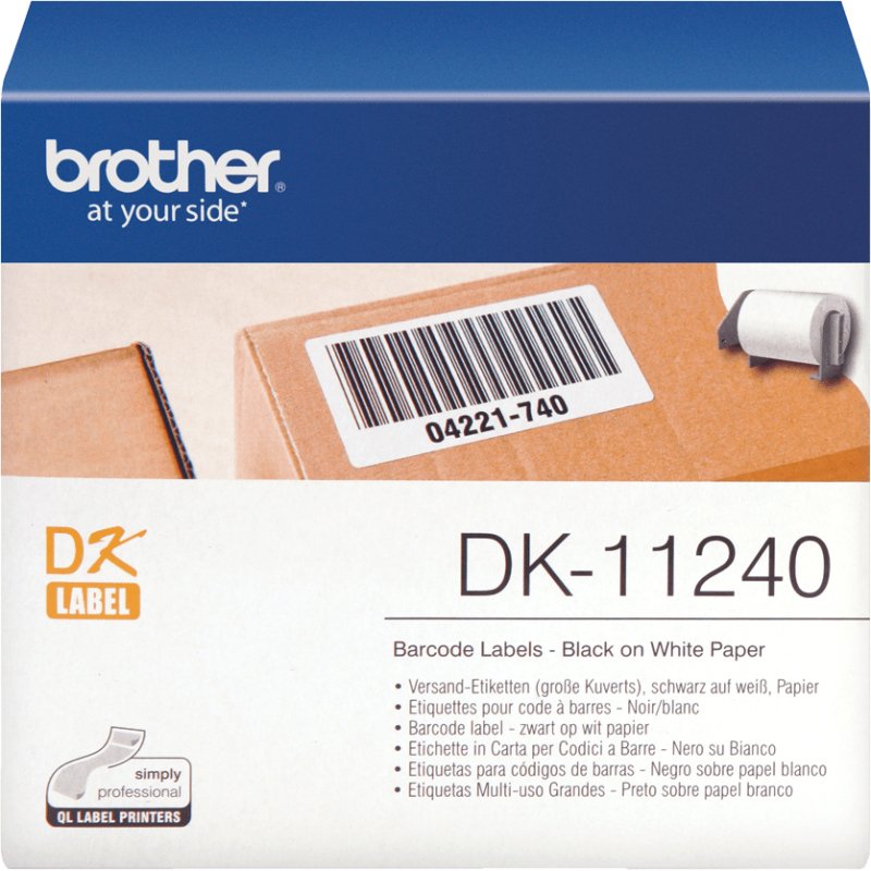 Brother DK-11240 - Rouleau d'étiquettes original – Noir sur blanc, 102 x 51 mm