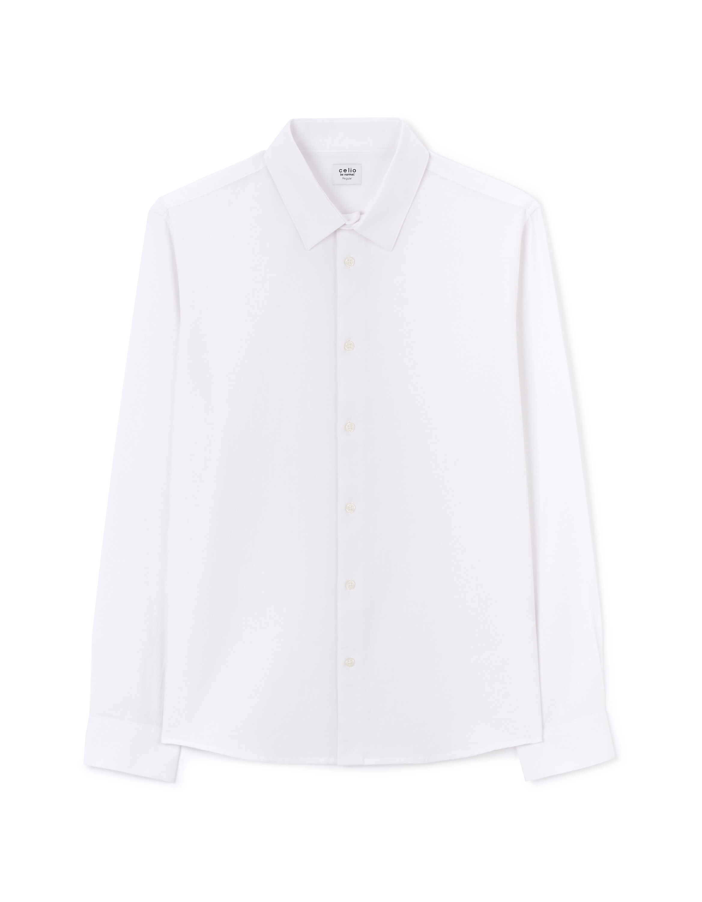 Chemise regular nid d'abeille 100% coton - blanc