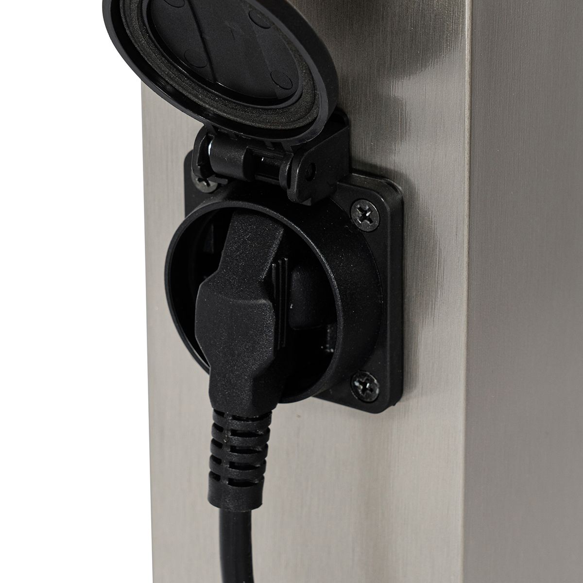 Moderne buitenlamp 45 cm staal met stopcontact IP44 - Malios