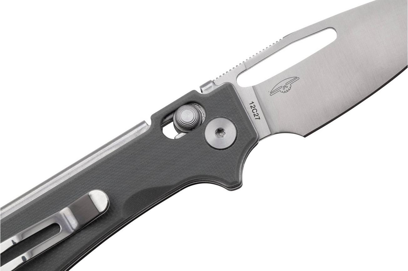 Real Steel Vis 8051HS Satin 12C27, Grey G10, zakmes, Jakub Wieczorkiewicz design