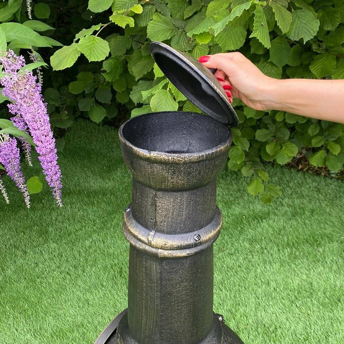 Monstershop gietijzer tuinhaard met hoes