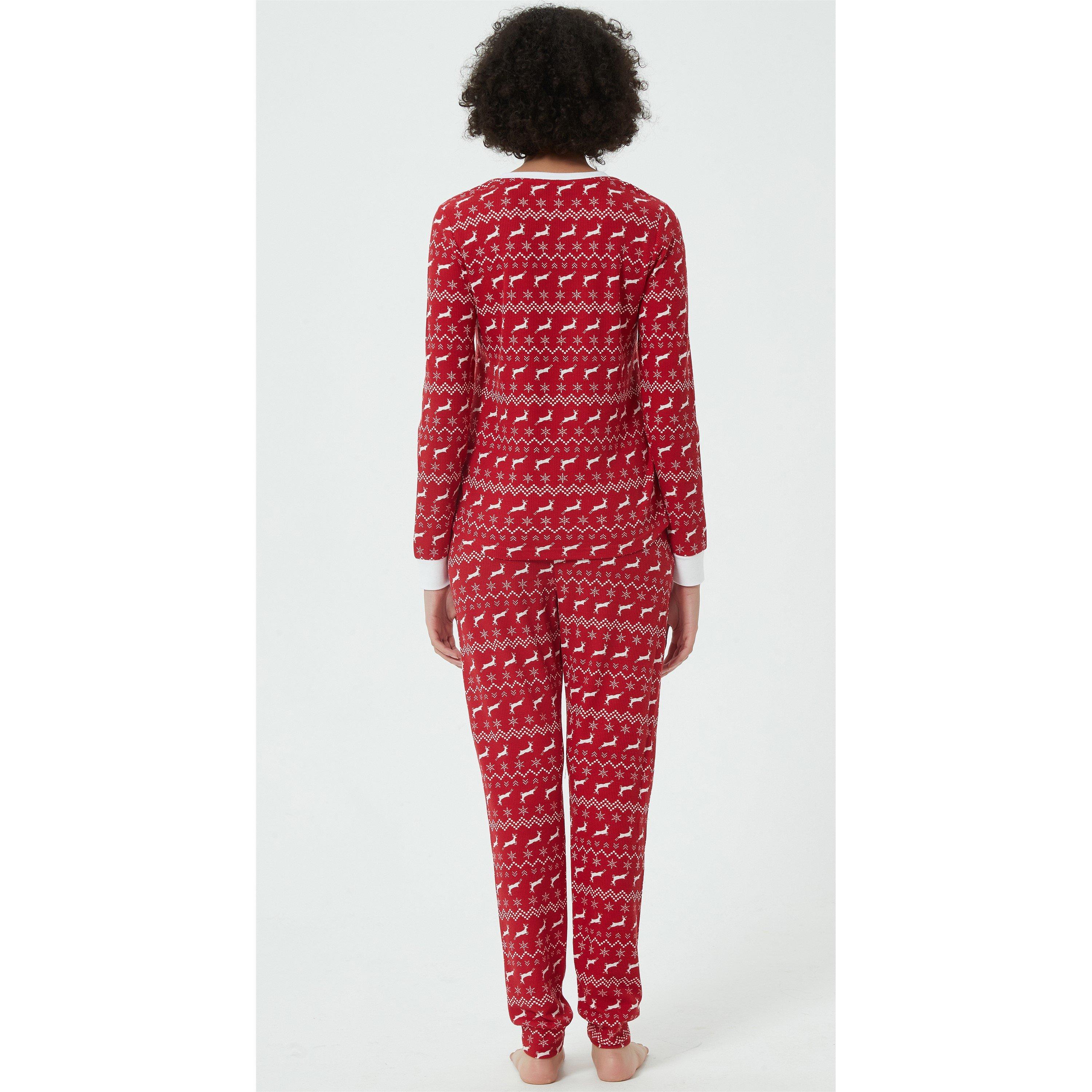 Linea Ladies Waffle Fairisle Pyjama Set