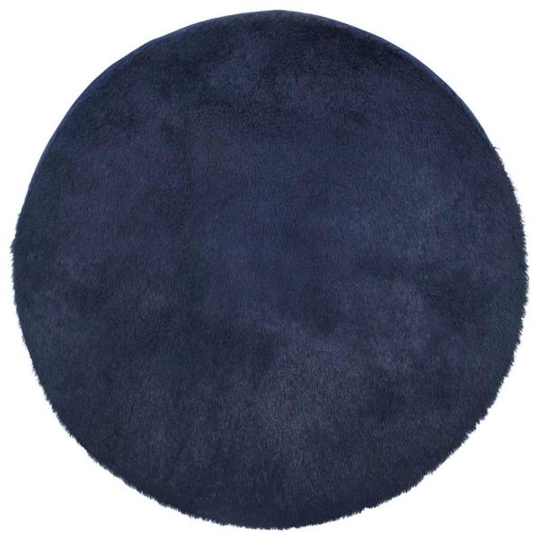 Tapete vidaXL Shaggy de Pelo Alto Navarra 240x240 cm Azul-marinho - 2758732768
