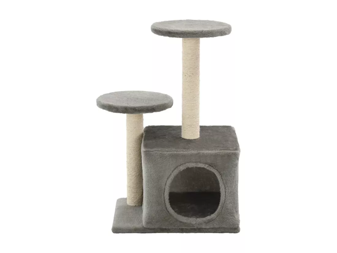 Arbre à chat avec griffoirs en sisal 60 cm Gris