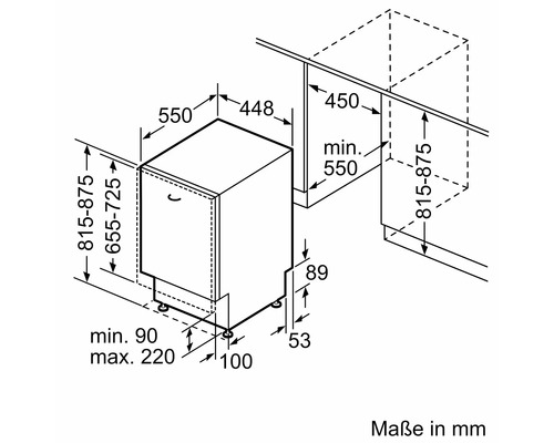 Bosch SPV6YMX08E volledig geïntegreerde vaatwasser, 44,8 x 81,5 x 55 cm, voor 10 couverts, 8,5 l inhoud, 43 dB(A)