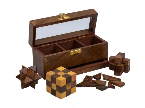 Jeu de 4 casse-têtes 17x6,5x7,5h