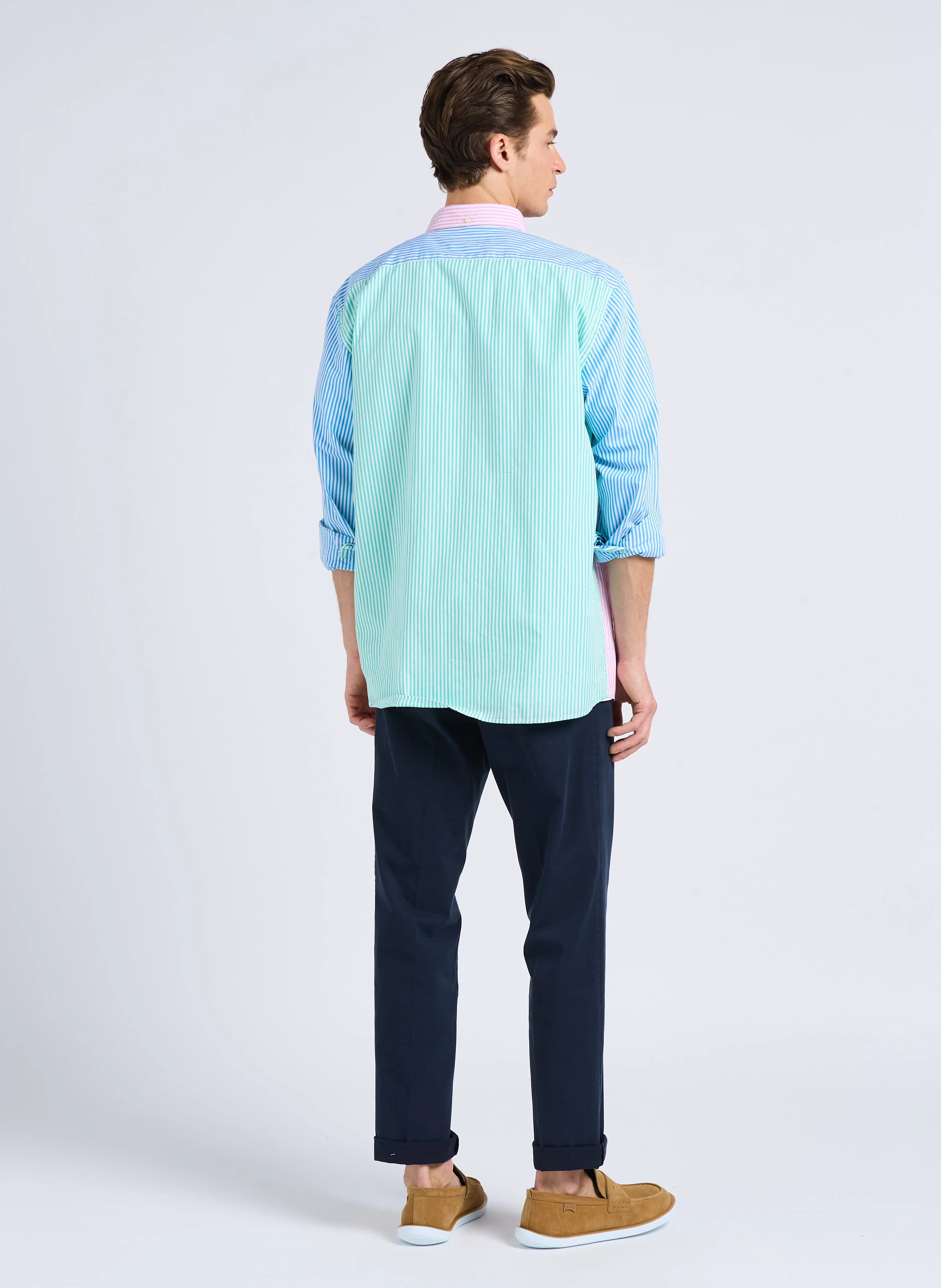Pantalon à pinces regular-fit en coton | Bleu