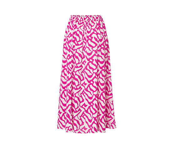 Bedruckter Midi-Rock, pink