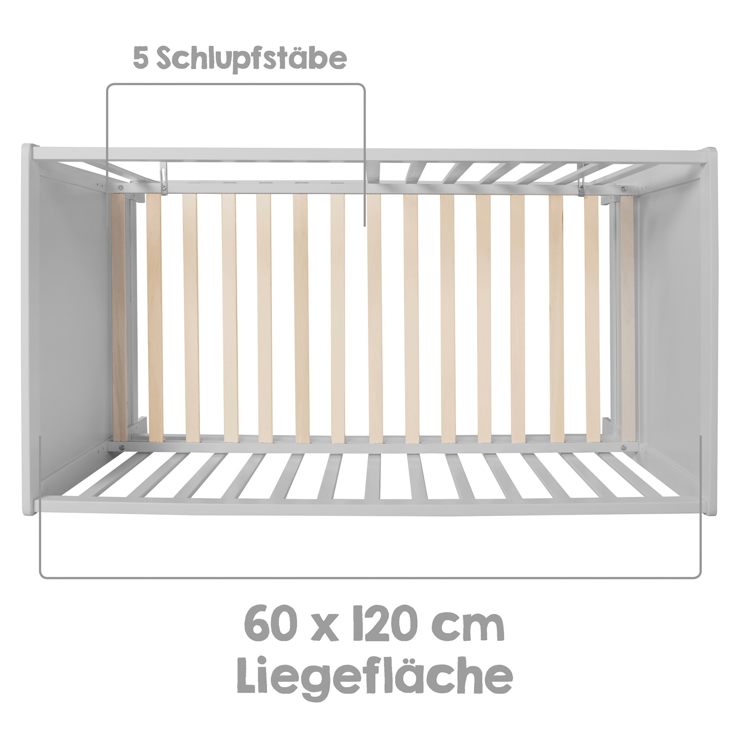 roba Beistellbett, 60 x 120 cm mit Matratze Universal