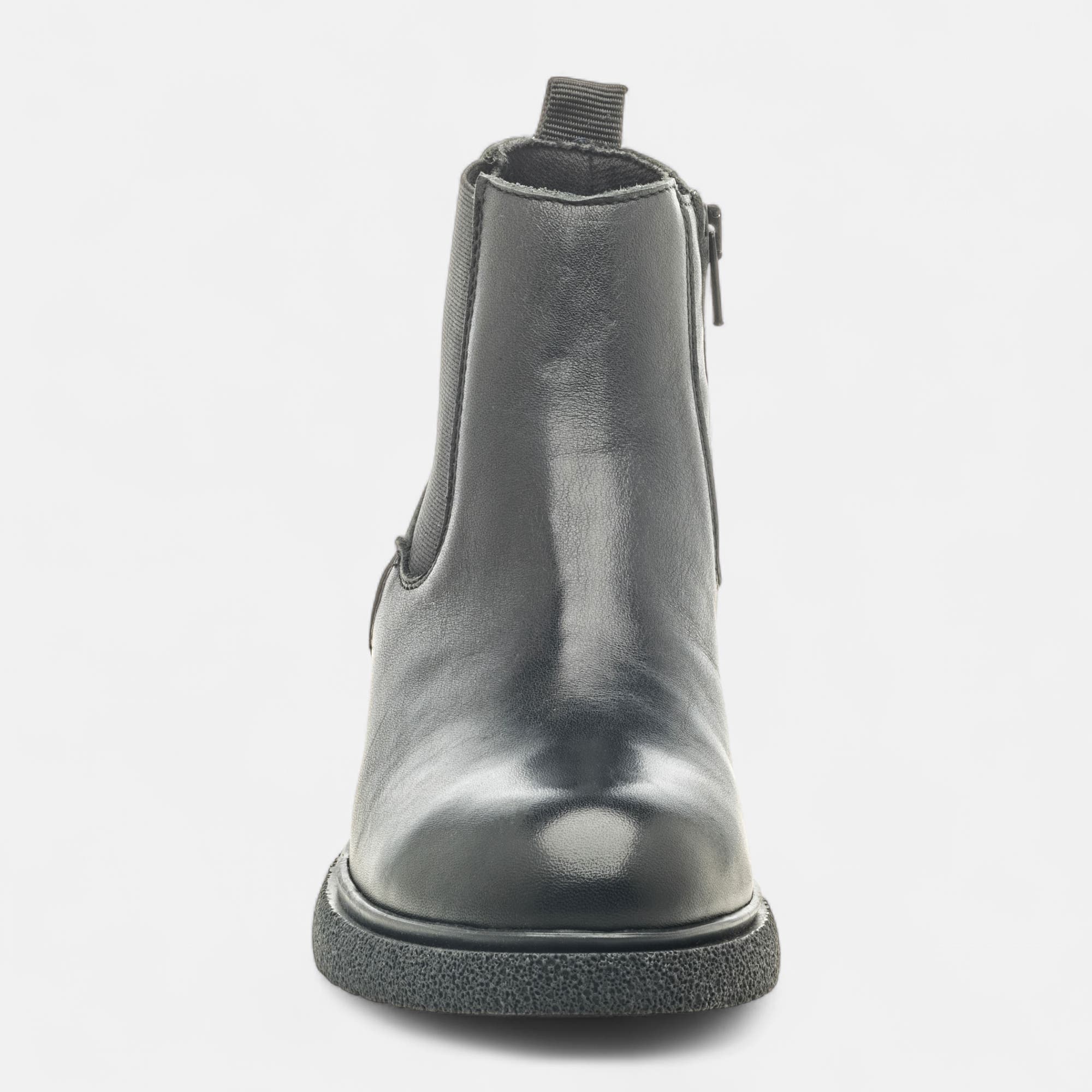 Boots chelsea Femme en cuir noir