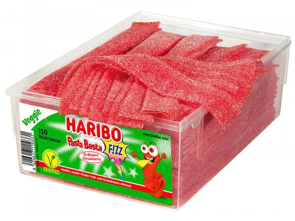 Haribo Int. Gummibonbons Veggie Pasta Basta Erdbeer 150 Stü Gezuckerte Fruchtgummis