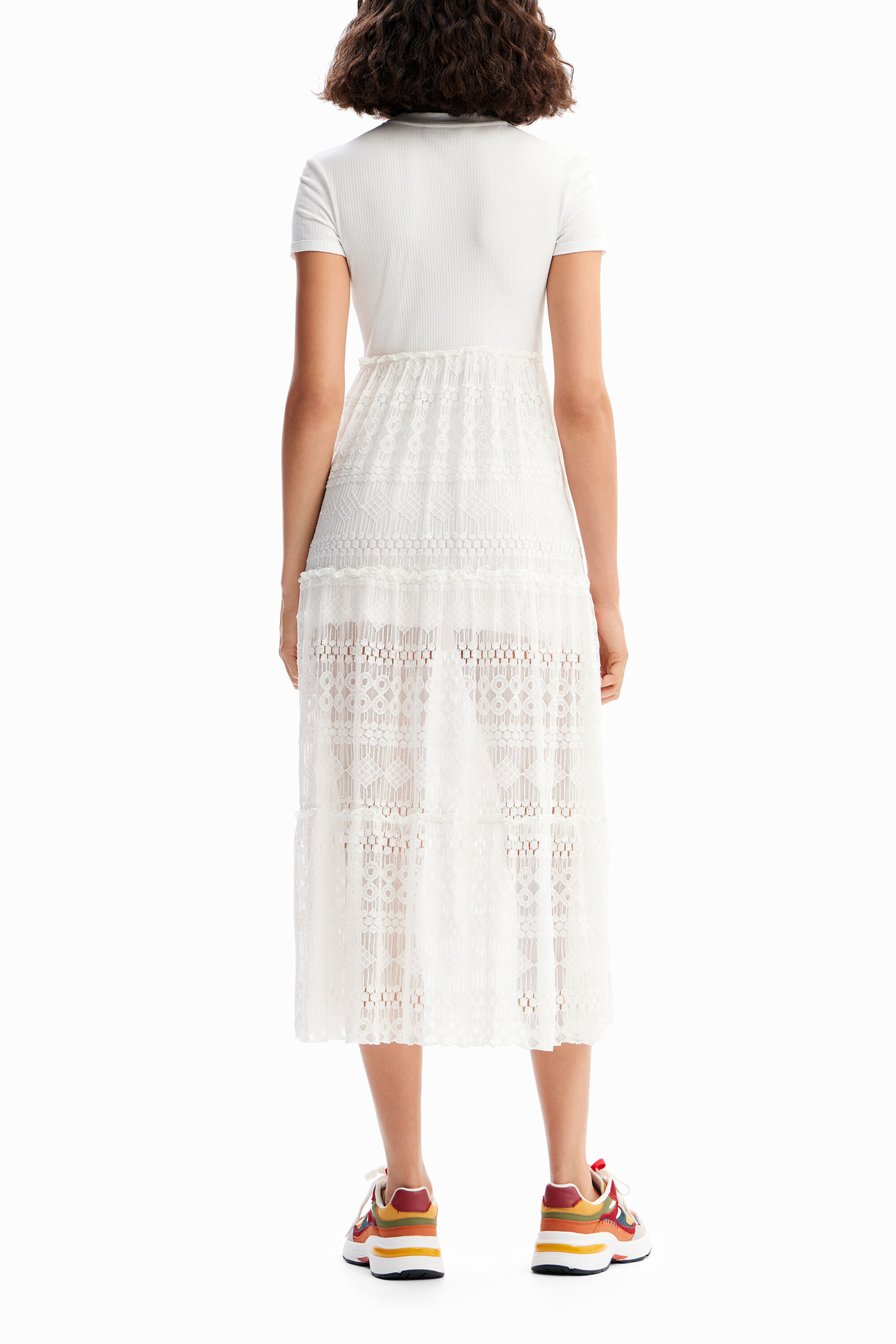 Vestido combinado midi tul