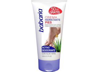 CREME DE PÉS HIDRATANTE ALOE VERA BABARIA 150 ML.