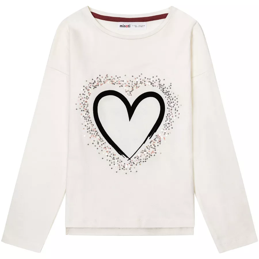 MINOTI Longsleeve mit Pailletten Cremeweiß