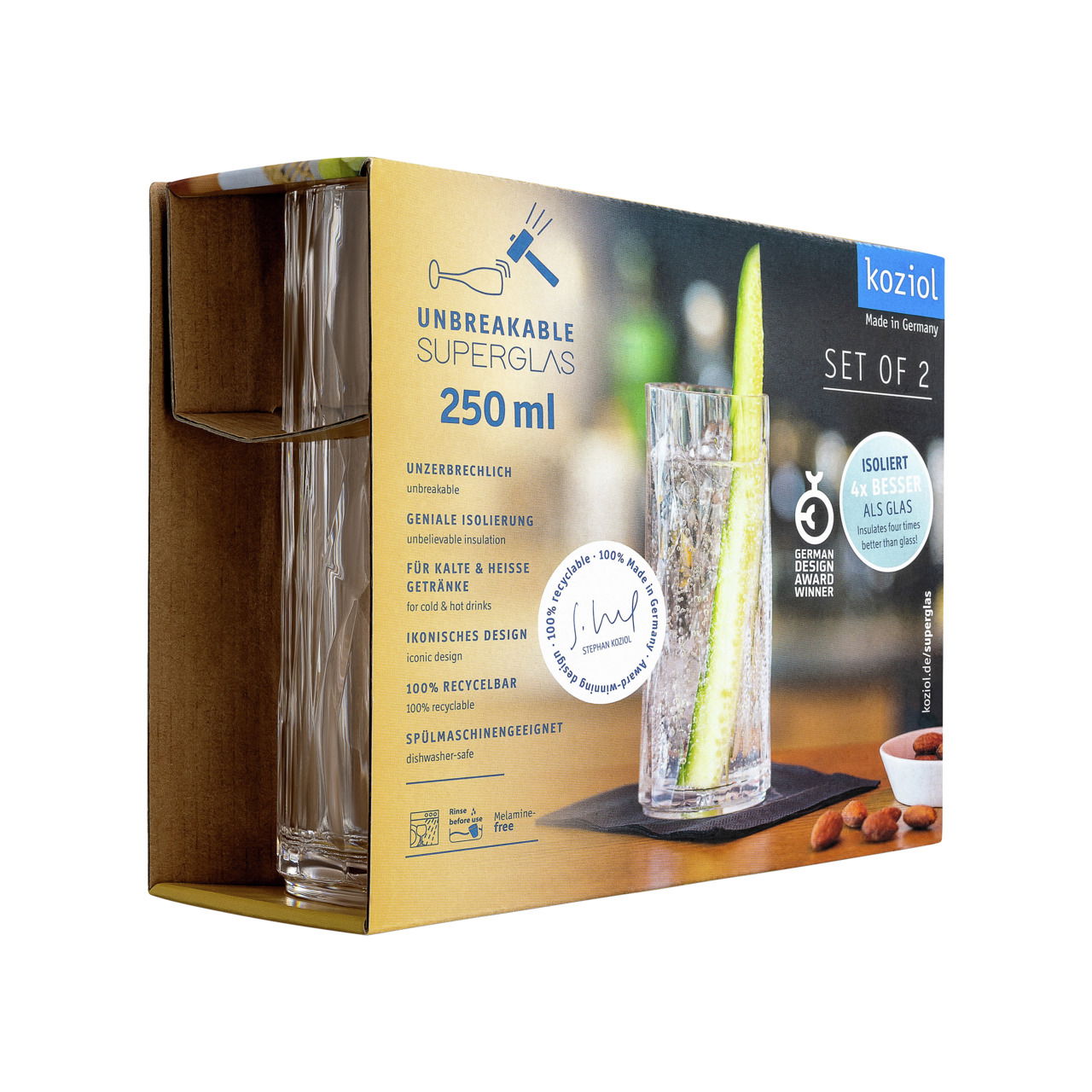 Koziol 2er-Set Kunststoff-Sodabecher Club No. 3 SUPERGLAS