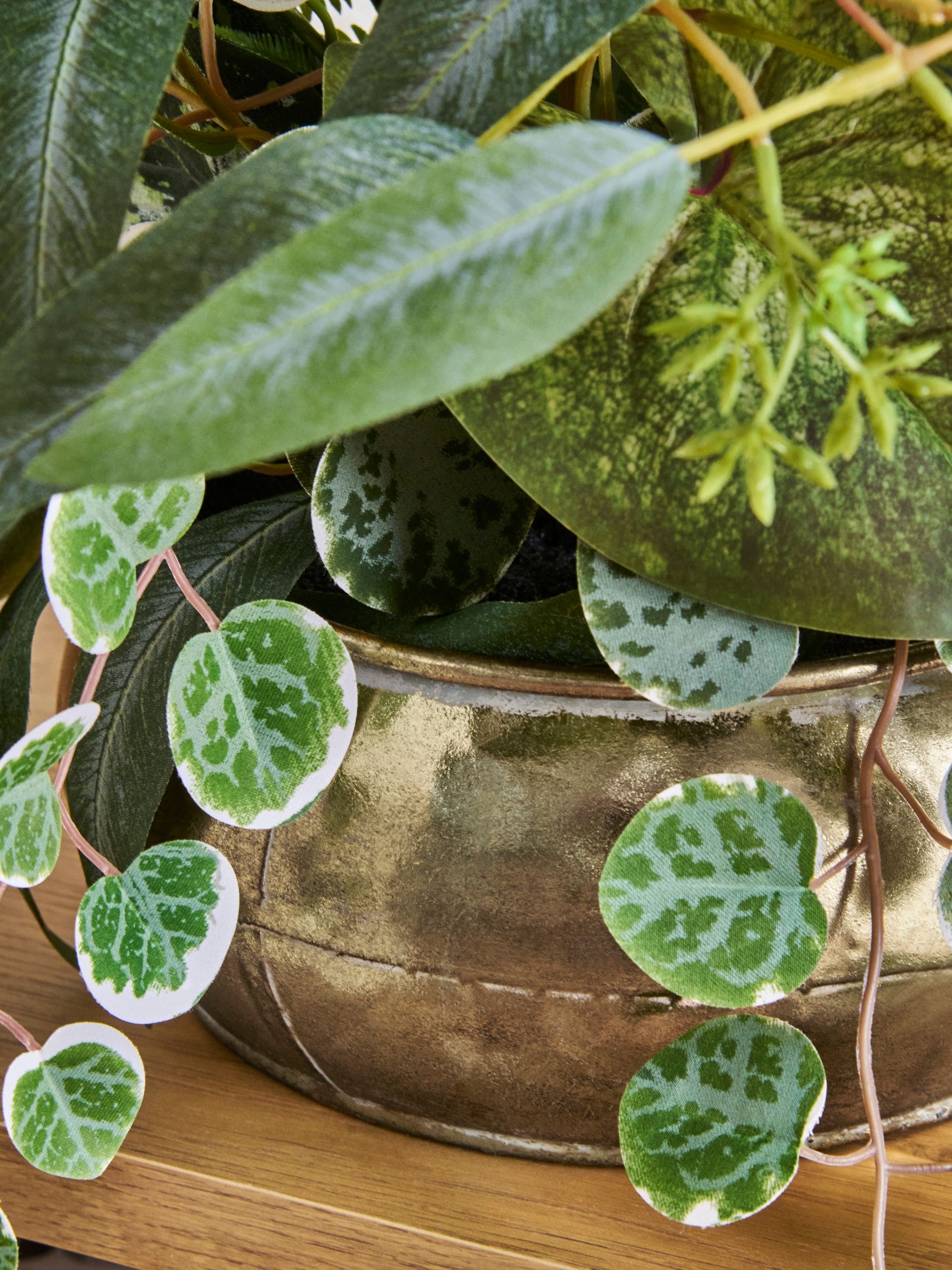 Artificial Plant in Metal Bowl
