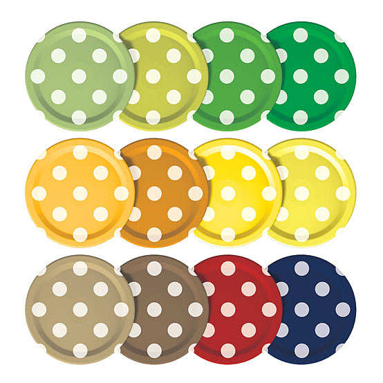 Set de 12 couvercles pour pot Mason 500ml (design petits pois) - Mortier Pilon