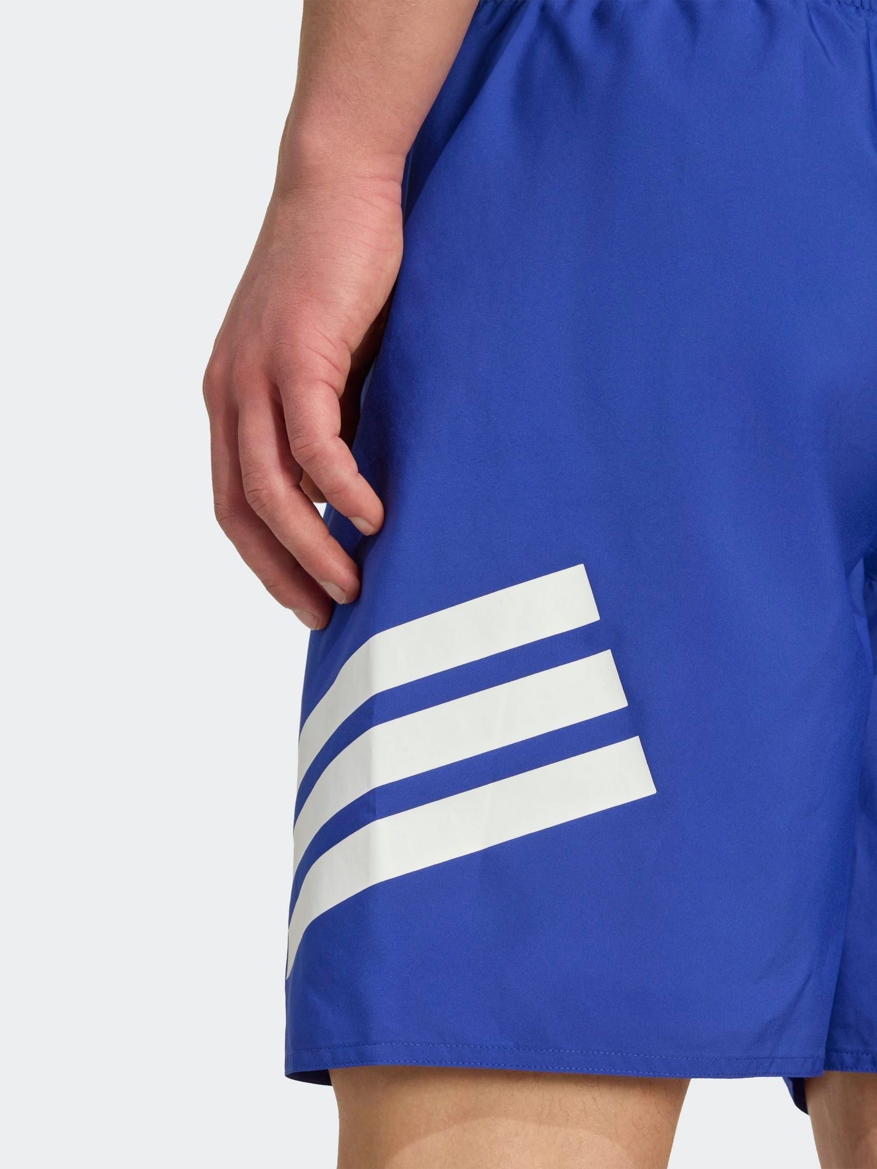 Blauw - adidas 3-Stripes 8 Inch Swim Shorts