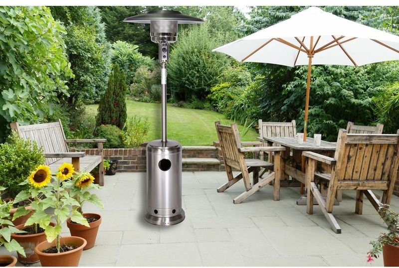 Blooboost Terrasverwarmer Gas - Heater - Gaskachel - Staand - Verrijdbaar - Tot 13000W - RVS