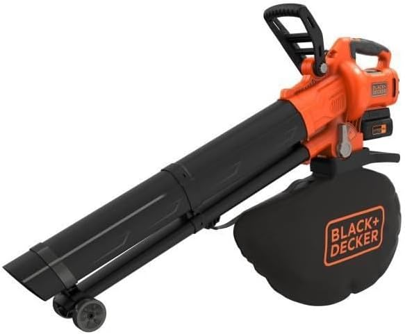BLACK+DECKER 36V kabellos Laubbläser-Staubsauger und Laubhäcksler, mit 45-Liter-Auffangbeutel und 2,5-Ah-Lithiumbatterie, BCBLV3625L1-QW