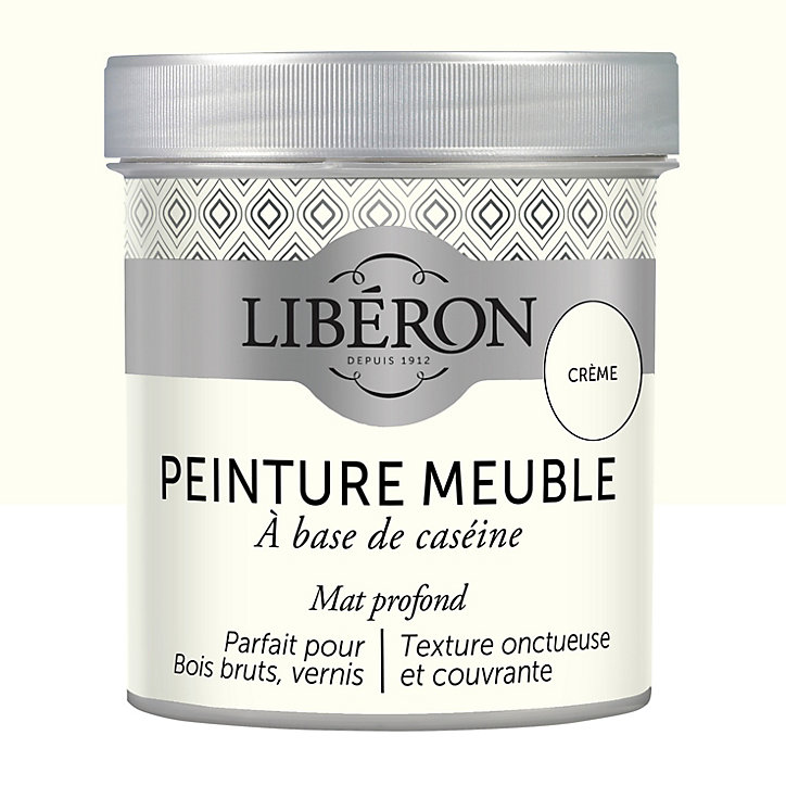 Peinture à base de caséine meubles Libéron crème mat 500ml