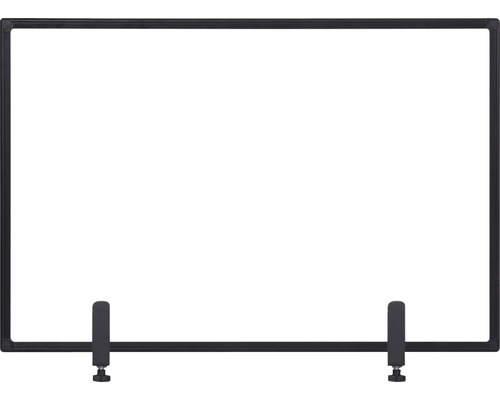 Glazen scheidingswand, hygiënebescherming, voor tafelmontage, zwart, 104x70 cm