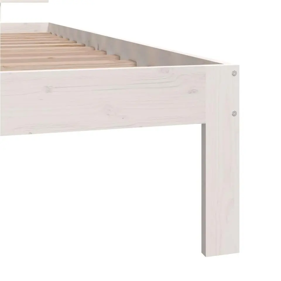 vidaXL - Eenpersoonsbed frame - Wit - Massief grenenhout - 90x200 cm