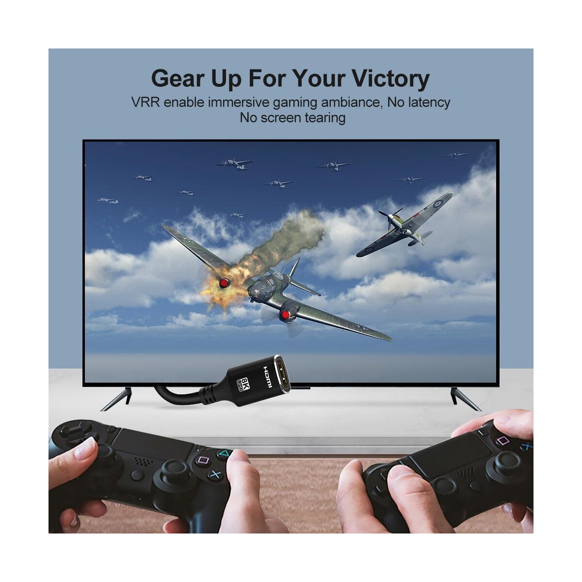 NÖRDIC HDMI skjøtekabel 2m 8K60Hz 4K144 HDMI 2.1 48Gbps Ultra High Speed ​​​​HDMI
