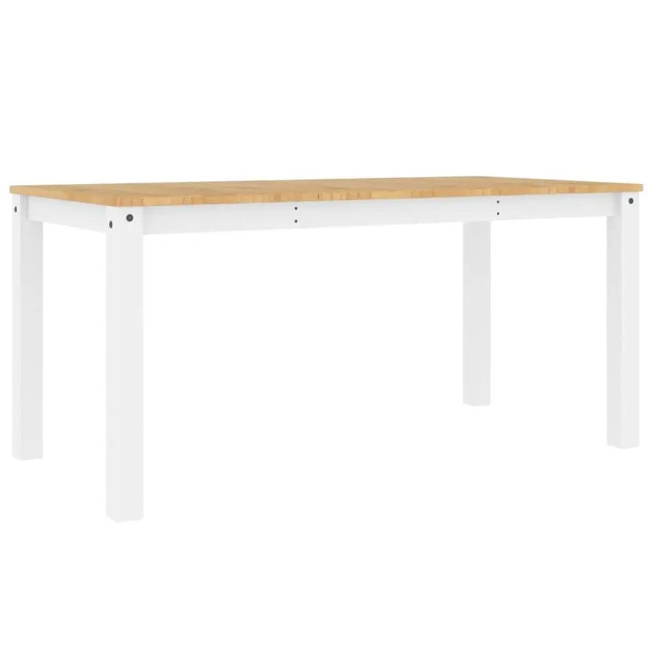 vidaXL Eettafel Panama - Rechthoekige tafel - Wit - Grenenhout - 160x80 cm