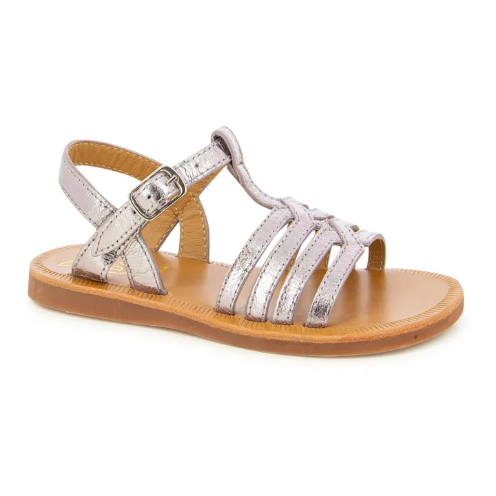 Pom d'Api Sandales Plagette New Salome | Argenté