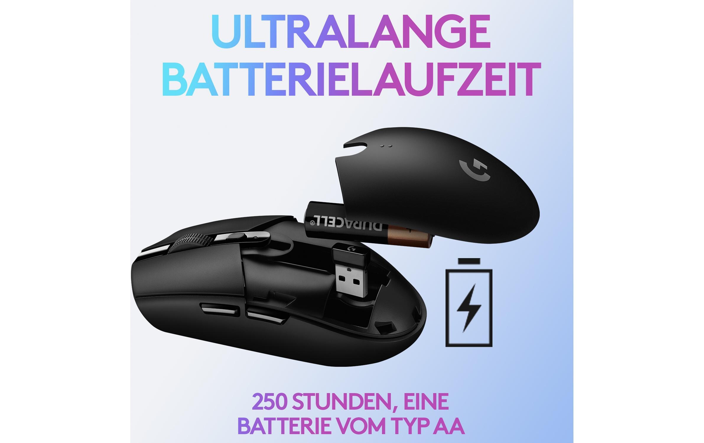 Gaming-Maus G305 LightspeedReaktionsschnelle, ausdauernde Wireless-Gamingmaus