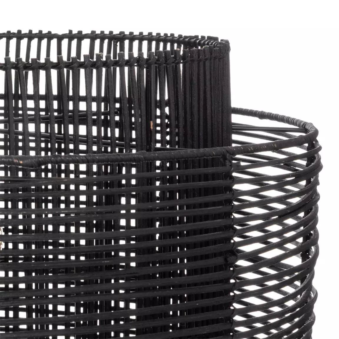 Suspension lumineuse en rotin (D58 cm) Orna Noir