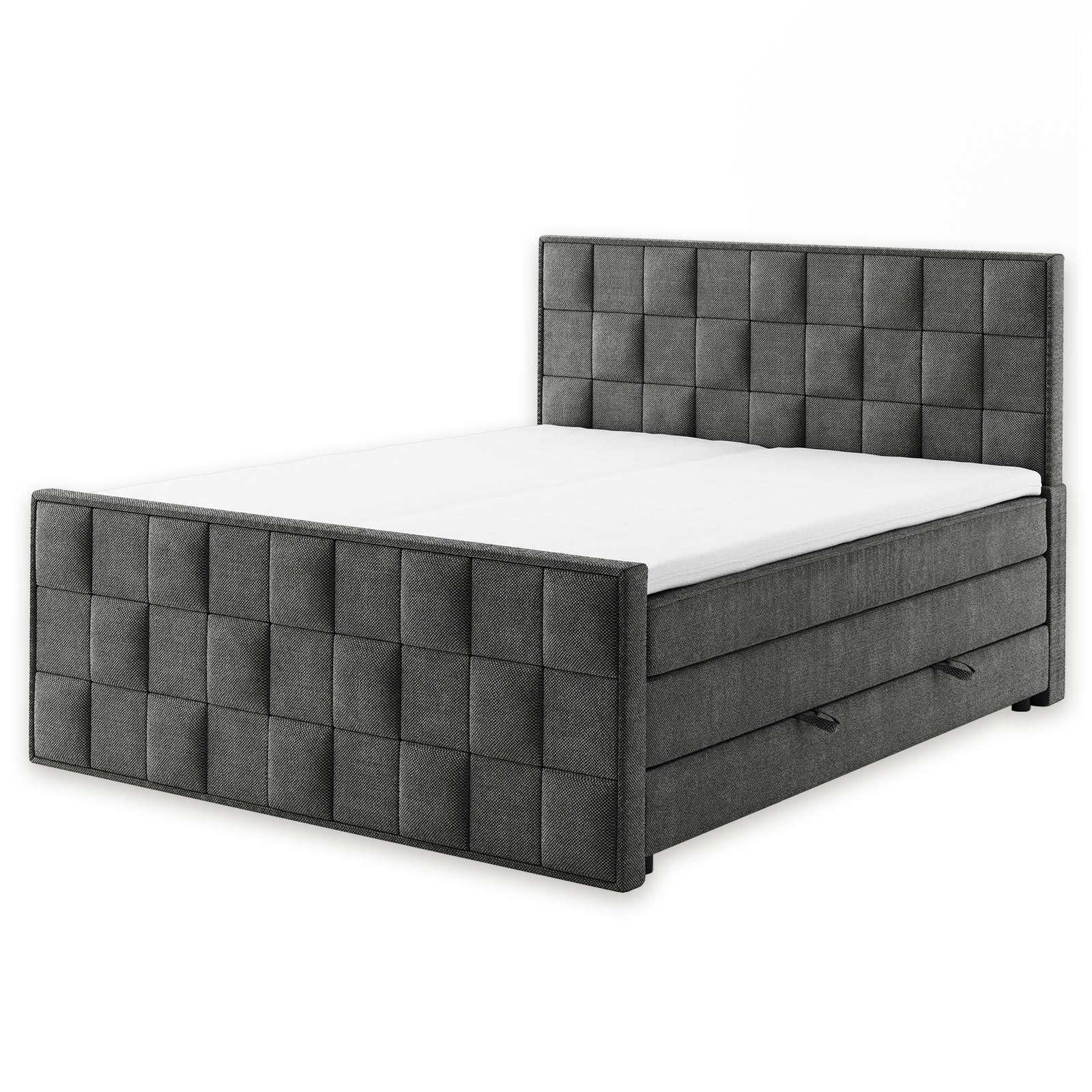 Boxspringbett - grau - H3 - 140x200 cm