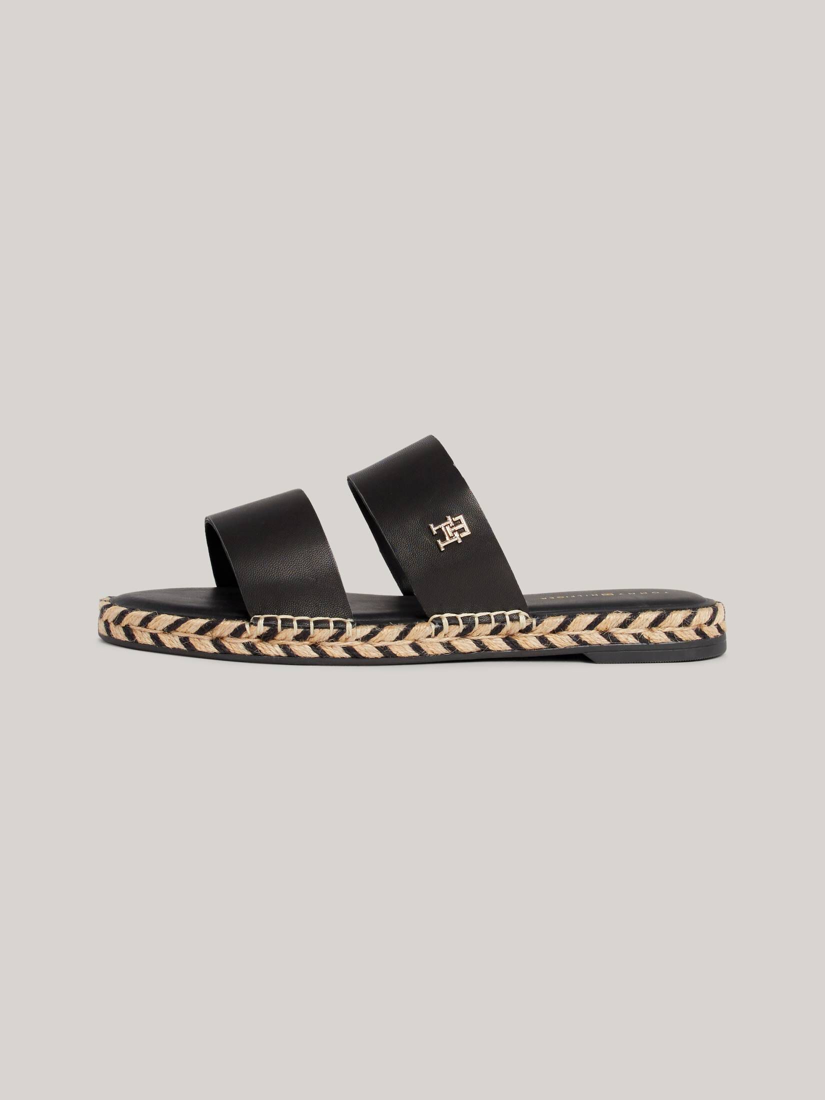 Tommy Hilfiger| Damen Pantoletten TH LEATHER FLAT ESPADRILLE