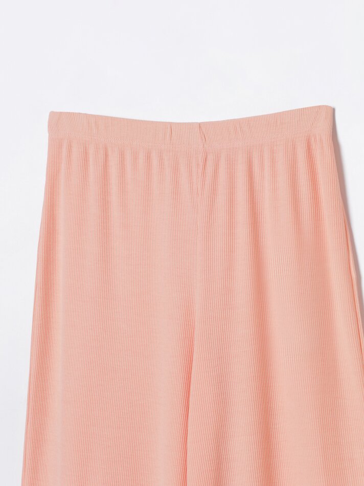 Calça de pijama canelada - Coral